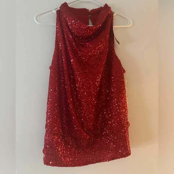 INC red sleeveless sequin top NWT size medium - Picture 1 of 5